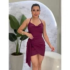 Vestido Feminino Curto com Amarração Lateral – Elegância e Sensualidade na Medida Certa,Gringa Paty Balada