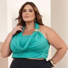 Cropped Plus Size Poliamida Premium Cropped Frente Unica Plus Size Moda Plus Size Feminina Roupa Plus Size Blusa Grande