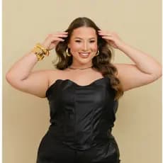 Corset Feminino Tomara que Caia Crooped Moda Plus Size Corselet Plus Size Trançado nas Costa G1 G2 G3 Blusa Plus