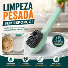 Escova com Dispensador de Sabão Lava Louça Multiuso Cozinha Limpeza