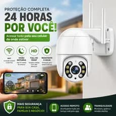 Câmera IP WiFi Full HD 1080p Segurança Visão Noturna Áudio 2 Antenas
