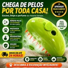 Escova Pet a Vapor Removedor de Pelos Cachorro e Gato Recarregável Desembaraçador