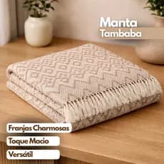 Manta para Sofá Grande Tambaba Decorativa 2,40mx1,80m 100% Algodão Macia Capa Decoração Protege