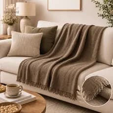 Manta Para Sofá King Luxo Super Gigante 3,00×1,80m 100% Algodão Artesanal Decoração Casa Proteção