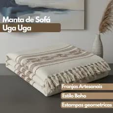 Manta para Sofá Cama 2,40x1,80m Protetora Algodão Xale Capa Decorativo Boho Sala Cobertor Leve