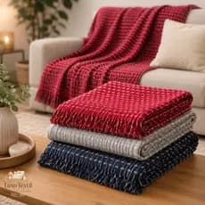 Manta Tijolinho Luxo Para Sofá 2,80x1,80m Algodão Premium Cama Capa Protetora Decorativa Gigante