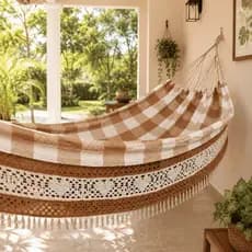 Rede De Dormir Casal Artesanal Bucho De Boi Luxo Gigante 4,5m De Algodão Reforçada Estampada