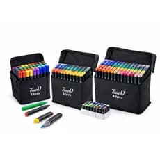 Caneta Touch Marker 24/36/48 Cores Profissional Dupla Ponta Desenho Arte Escolar