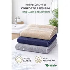 Toalha Rosto Dolher Original Premium Felpuda Macia  de Algodão