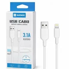 Cabo Iphone l Lightning 1 Metro Carregamento RápidoCabo USB Sumerx 3.1A 1