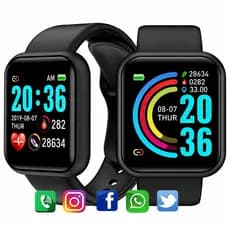 Smartwatch D20 Pro Y68 Relógio Inteligente Bluetooth Resistente Água + Batimentos