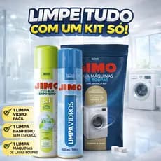 Kit Jimo Limpa Vidros Blindex Banheiro Box Espelhos Pastilha Maquina Remove Limo Limpeza Profunda