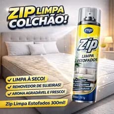 Limpa Colchão Zip Clean 300ml Espuma Spray Seco Sofá Banco Carro Remove Manchas Limpeza Profunda