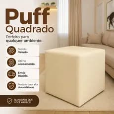 Puf Puff Pufe Banqueta Quadrado Veludo Decoracao Sala Quarto Closet Moderno Macio Resistente Barato