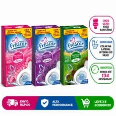 Pastilha Adesiva Sanitária 10g Floral Lavanda Pinho Perfumada Limpeza Aroma Gel Vaso Novo Frescor