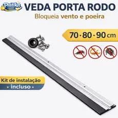 Kit Rodo Vedante Porta Aluminio Reforcado EVA 70 80 90cm Vedacao Anti Poeira Ruido Insetos