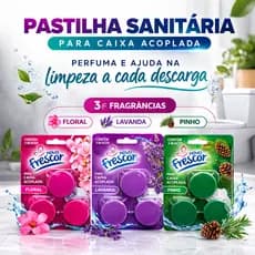 Kit 3 6 9 Bloco Tablete Pastilha Sanitária Caixa Acoplada 45g Limpeza Profunda Banheiro Novo Frescor