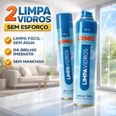 Kit 2 Unidades Limpa Vidros Jimo 400ml Spray Espuma Brilho Vidros Espelhos Box Banheiro Blindex