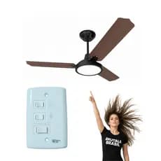 VENTILADOR TETO LUMI LED PRETO 3 PÁS MOGNO 127V PLAFON 10264 PREMIUM LOREN SID