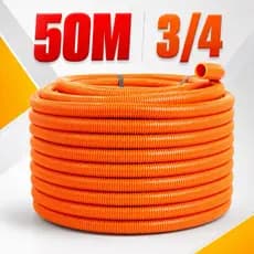 ROLO CONDUITE ELETRODUTO CORRUGADO LARANJA 3/4 50 METROS REFORÇADO
