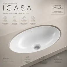 CUBA PIA DE EMBUTIR OVAL ICASA BRANCA 49x36CM IL6000