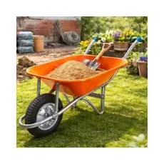 CARRINHO DE MÃO CARRIOLA METAL 60 LITROS PRÁTICO REFORÇADO JARDINAGEM E PEQUENAS OBRAS METALOSA