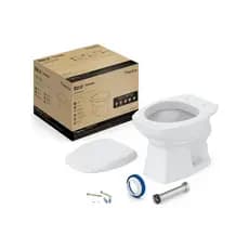 KIT COMPLETO BACIA VASO SANITÁRIO CONVENCIONAL CERÂMICA THEMA PLUS BRANCO INCEPA