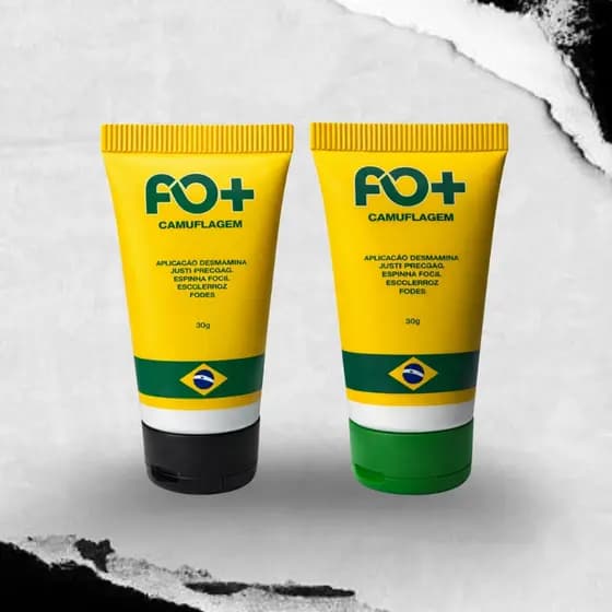 Kit Tinta Camuflagem Facial FO+ Verde e Preta 30g Alta Fixação Resistente à Água