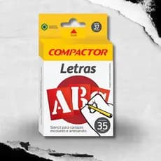 Letras Números Compactor Normógrafos 35mm 37 Peças Stencil