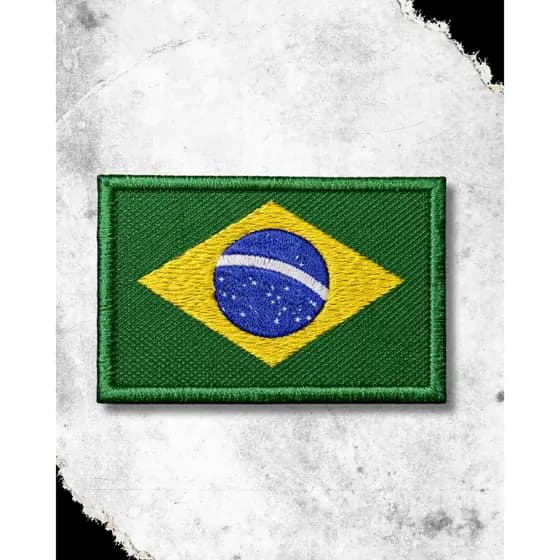 PATCH BORDADO Bandeira do Brasil ( Padrão Exército Brasileiro ) 7x5 cm