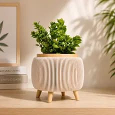 Vaso Decorativo com Suporte Pés | Vaso Cachepot Premium para Sala e Escritório