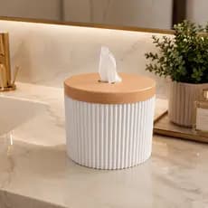 Porta Papel Higiênico Dispenser de Bancada Organizador Decorativo para Banheiro Lavabo