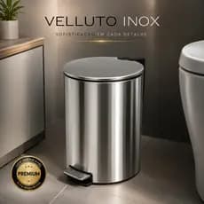 Lixeira Inox 12L,3L ou 5L com Pedal Slim Redonda Aço Inoxidável Antiodor para Cozinha e Banheiro