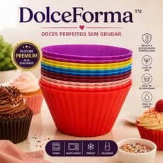 Kit 12 Formas Silicone Cupcake Muffin Antiaderente Forno Freezer Premium