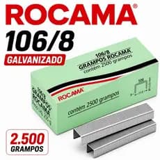Grampos 106/8 Rocama 2.500 Grampos Galvanizado Para Estofaria Sofá Madeira e Artesanato