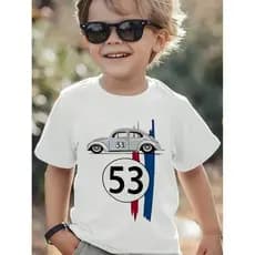 Camiseta Algodão Estampa Carro Corrida Automotivo Clássico Infantil