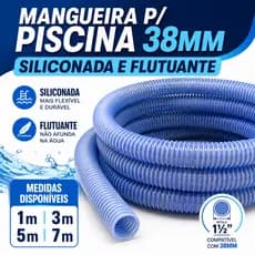 Mangueira Piscina 38mm 1 1/2" Siliconada Flutuante para Aspiração 1m 3m 5m 7m