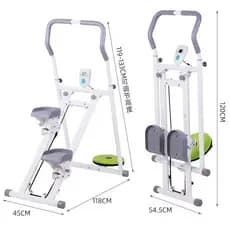 Simulador de escada multifuncional para uso doméstico, stepper dobrável, capacidade de carga de 120 kg.