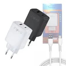 Carregador Completo 40W USB / TIPO-C Cabo TIPO-C de 1 Metro INOVA CAR-3186C