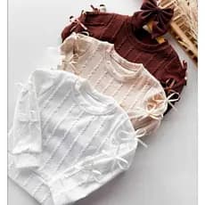 Blusa Infantil menina manga longa comprida lacinhos moda detalhe lacinhos frio inverno