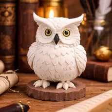 Coruja Decorativa Estilo Harry Potter | Miniatura Hedwig 3D | Item Geek Colecionável