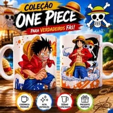 Caneca One Piece Luffy 325ml | Cerâmica Premium | Anime | Mugiwara | Presente para Fãs
