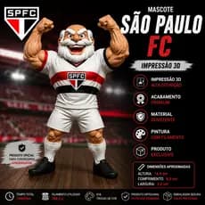 Mascote São Paulo FC Em Impressão 3D Premium | Decoração Colecionável | Alta Qualidade