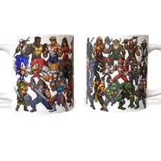 Caneca Geek Personagens de Games Clássicos - Estampa Pixel Art Premium