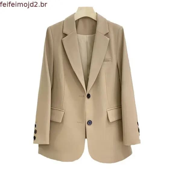Novo Forrado Blazer Para outono/inverno Jacket Com Botão Casual Plus Size Alfaiataria Slim Feminino Moda Preto Profissi