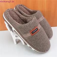 Novos chinelos de algodão Extra grandes inverno quente antiderrapante casa masculino Plus Size 46 47 48 49 50.
