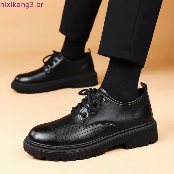 Verão ventilação buraco sandálias sapatos de couro sola macia sapatos de trabalho antiderrapante sandálias de couro maci