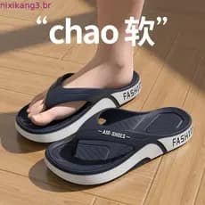 2025 moda Casual resistente ao desgaste chinelos masculinos verão sola macia antiderrapante praia flip-flops pisando em