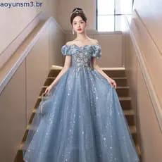 Vestido De Noite Azul Sem Ombros , Novo Modelo , Sofisticado , Luxuoso , Requintado , Luxo Leve , Nicho , Para Anfitrião
