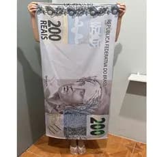 Toalha Praia Presente Dinheiro Vários Modelos Dolares Real 20 Reais  Divertida 100 reais